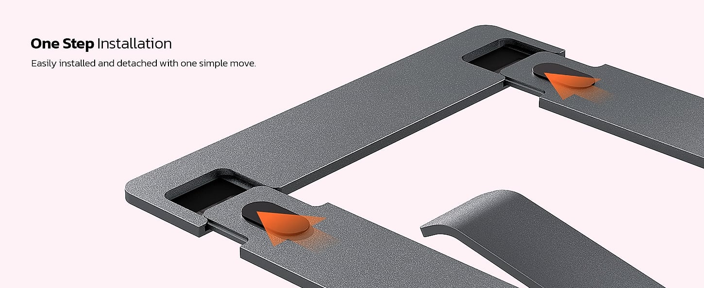 Nulaxy All-Aluminum Laptop Stand for Desk, Ergonomic — assembled view