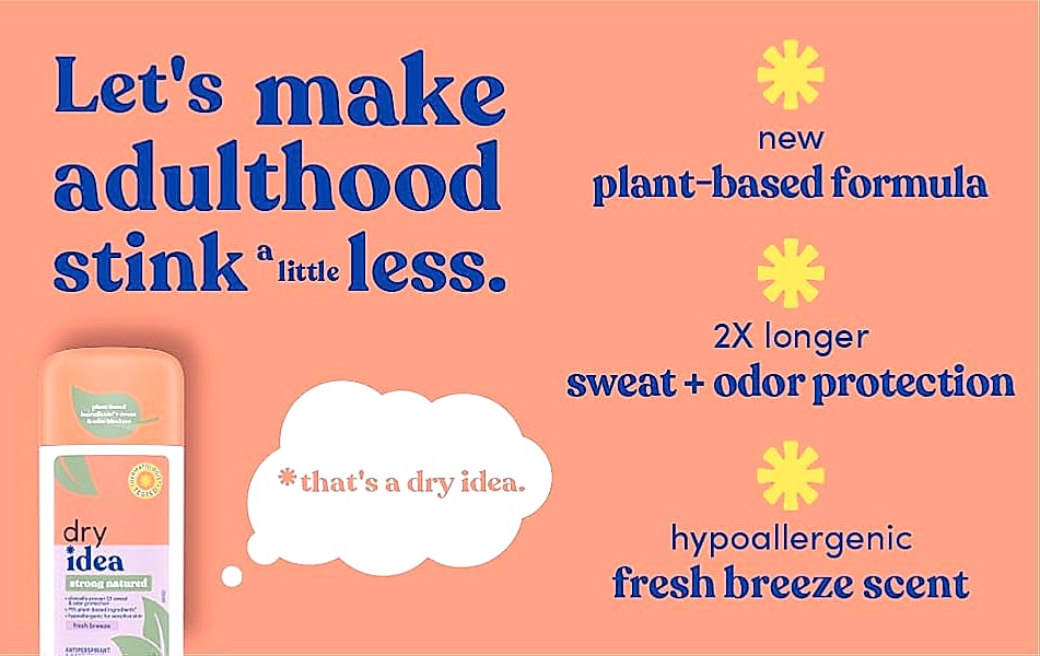 Dry Idea Plant-Based Antiperspirant, 72Hr Sweat Protection — close-up details
