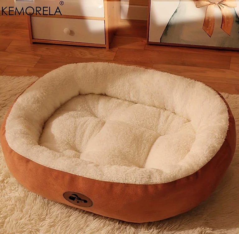 KEMORELA Oval Snuggle Pet Bed for Cats and Small Dogs — package contents