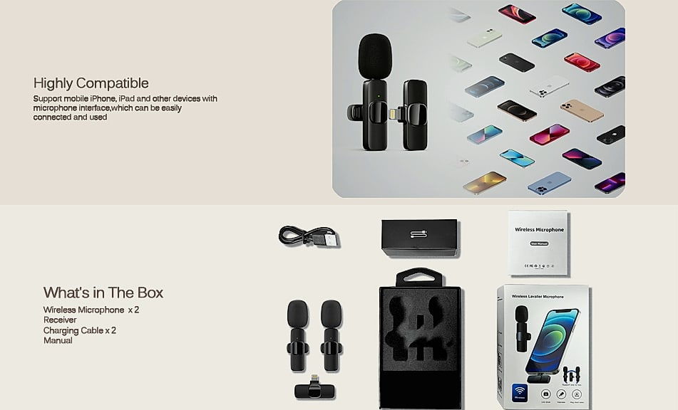 Labstandard Wireless Lavalier Microphone for iPhone and — scale reference