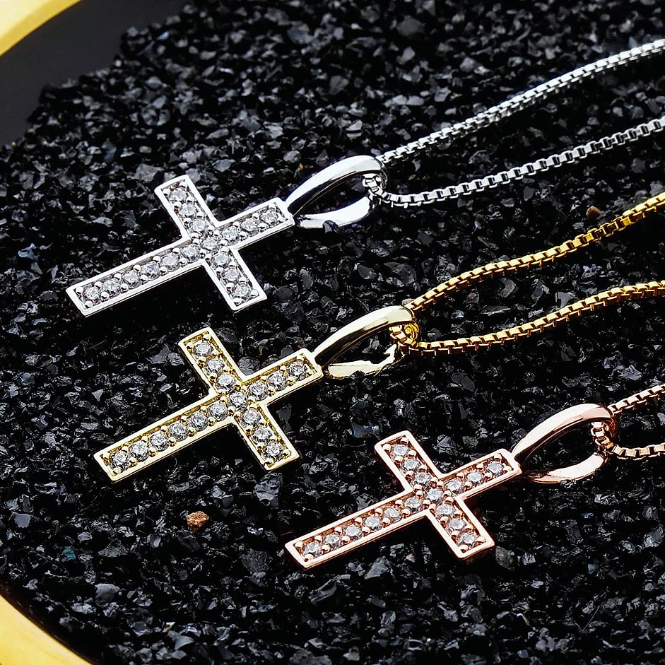 TOPGRILLZ 925 Sterling Silver Ice Zircon Cross Pendant — build progress