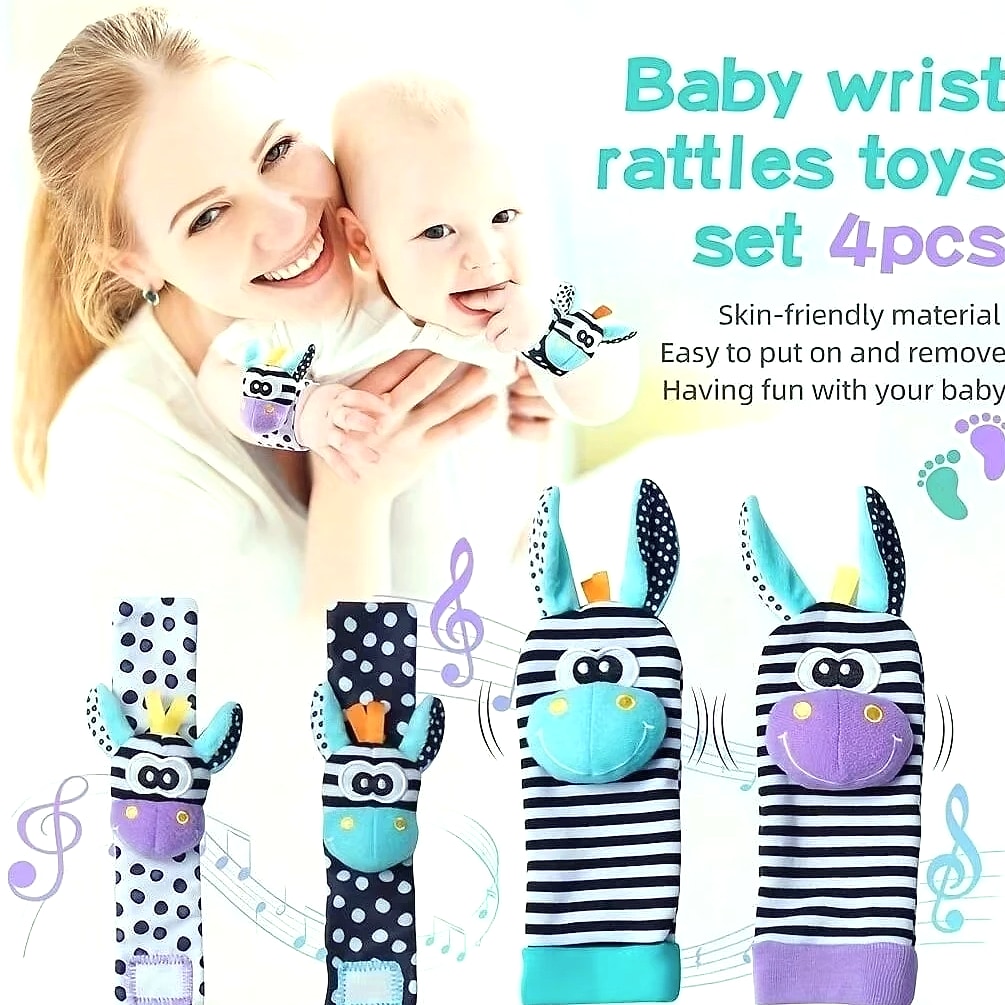 4-Piece Baby Rattle Sock Toys for Infants and Toddlers — assembled view