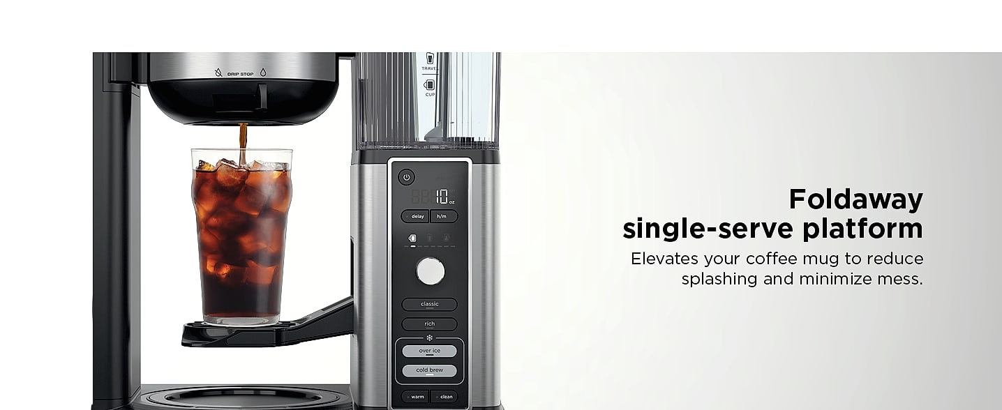 Ninja CM401 Specialty Coffee Maker with Frother — size comparison