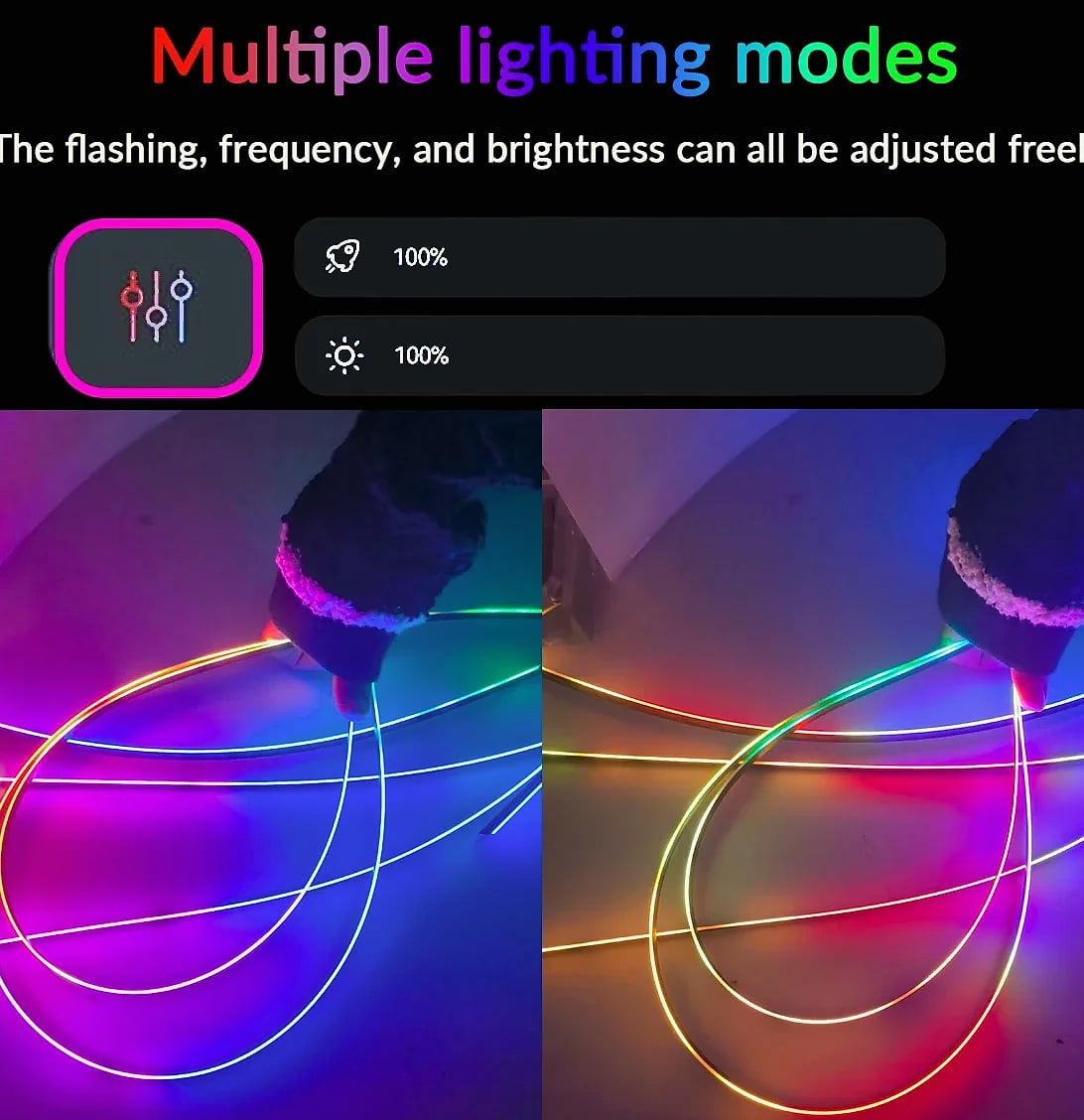 WUMFIRE RGB LED Car Ambient Light Strip Kit with App Control — package contents