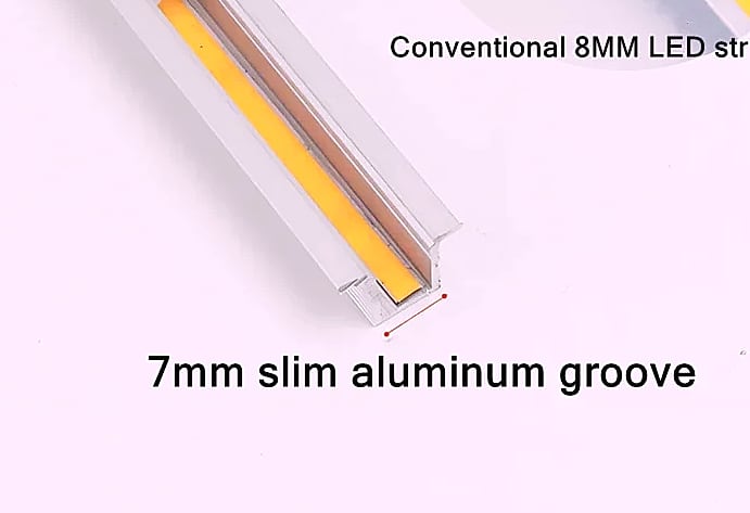 3mm COB LED Strip 12V Dimmable Flexible Light 400LEDs — size comparison