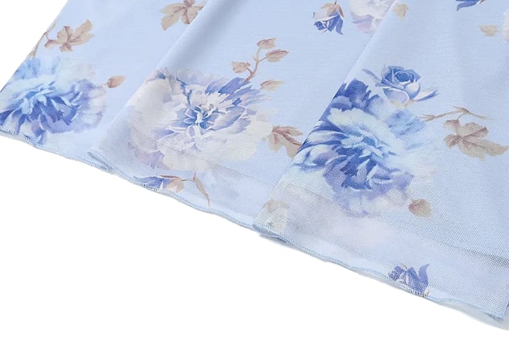 Cryptographic Summer Floral Plunge Maxi Dress Backless — close-up details