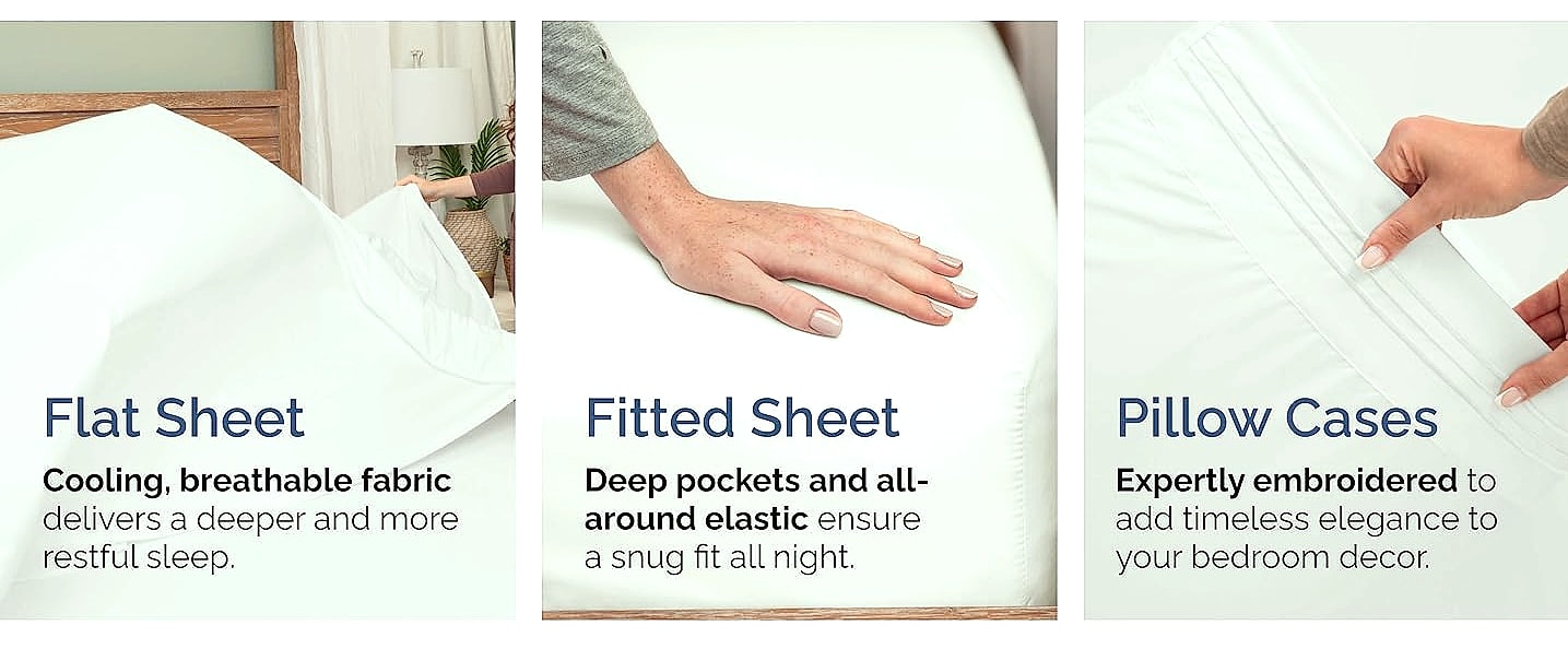 CGK Unlimited Queen Sheet Set with Deep Pockets and Soft — side view