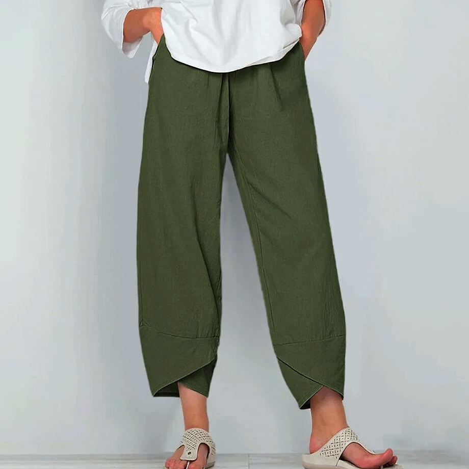 Women Cotton Linen Harem Pants Vintage Printed Wide Leg — feature highlights