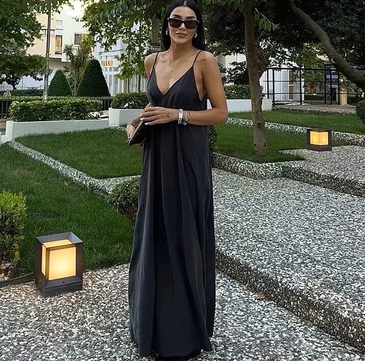 MUJER Backless Slip Maxi Dress for Summer — scale reference