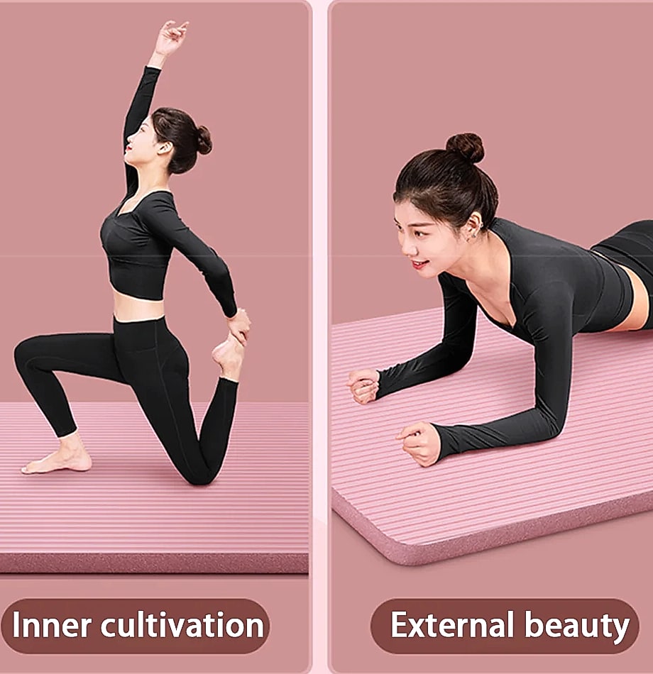 Lostook 8mm NBR Yoga Mat Anti-Slip for Beginners — assembled view