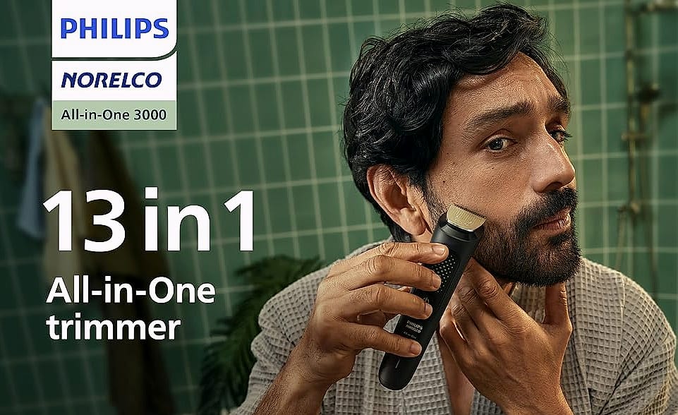 Norelco 3000 Series 13-in-1 Beard and Head Hair Trimmer — package contents
