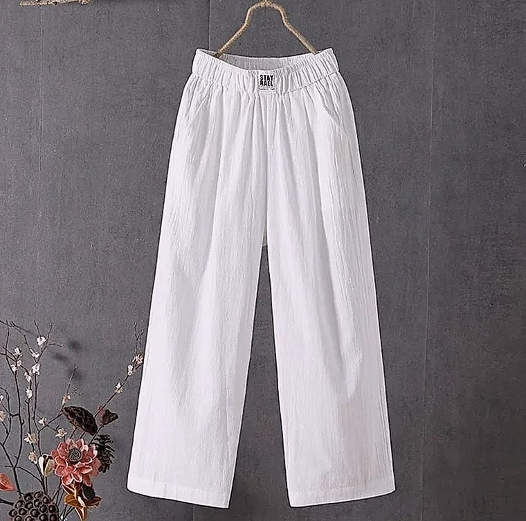 XPQBB Women's Summer Casual Pants Cotton Linen Blend — interior detail