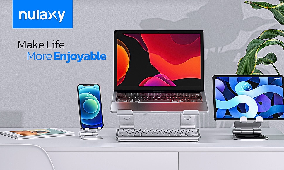 Nulaxy All-Aluminum Laptop Stand for Desk, Ergonomic — parts overview