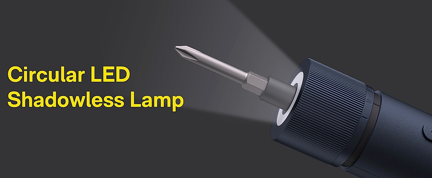 HOTO 25-Piece Electric Screwdriver Kit with LED Light — close-up details