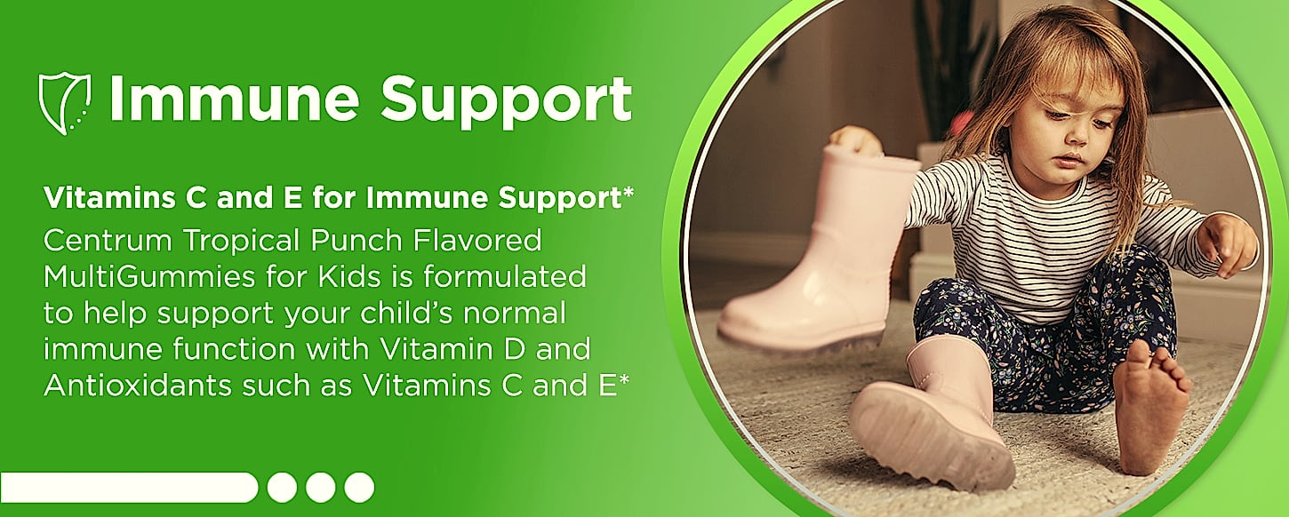 Centrum Kids Multivitamin Gummies Tropical Punch, 150 Count — close-up details