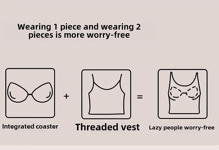UBOWEN Threaded Halter Neck Camisole with Built-in Bra — assembled view