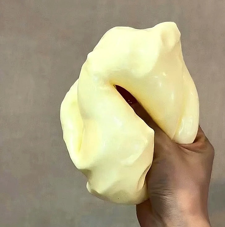 Jumbo Cheese Cube Stress Ball Shapeable Fidget Toy — side view