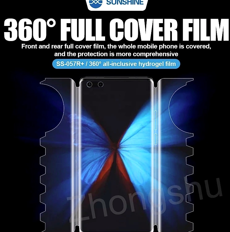 Sunshine SS-057 Hydrogel Screen Protector Film for Mobile — scale reference