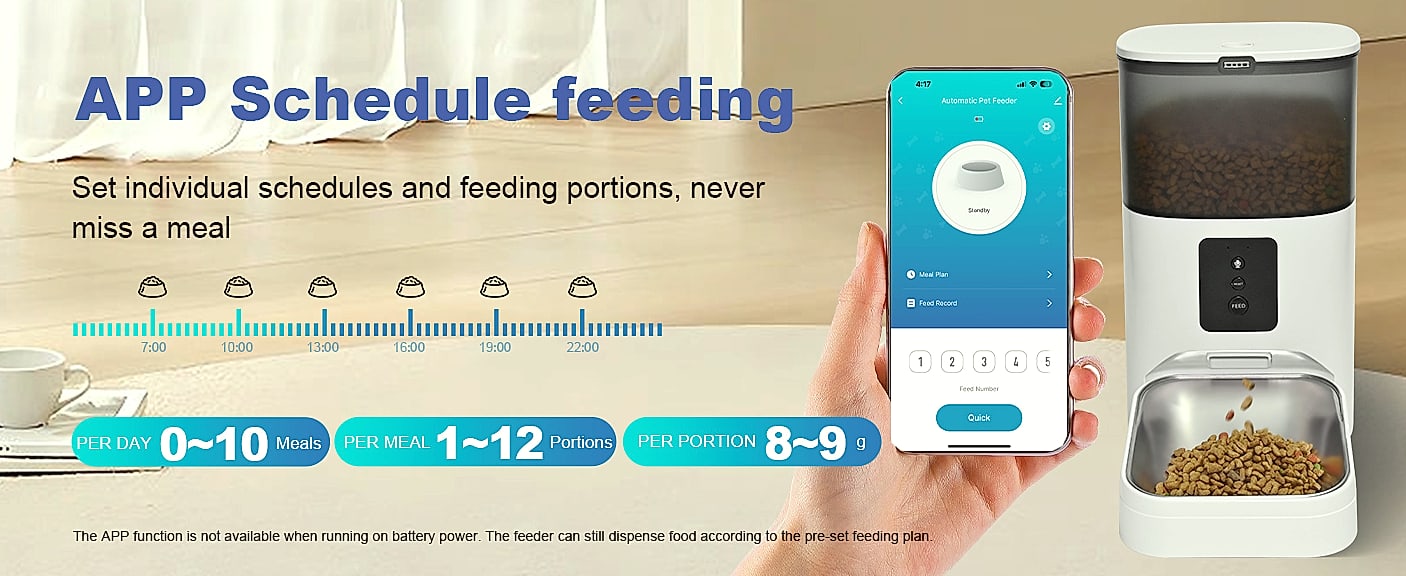 ANDOLL HOME Automatic Cat Feeder 4L with Voice Recorder — size comparison