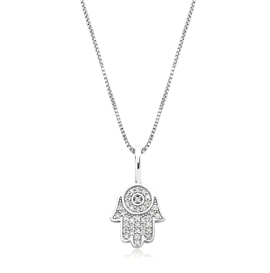 TOPGRILLZ 925 Sterling Silver Hand Pendant Cubic Zirconia — assembled view