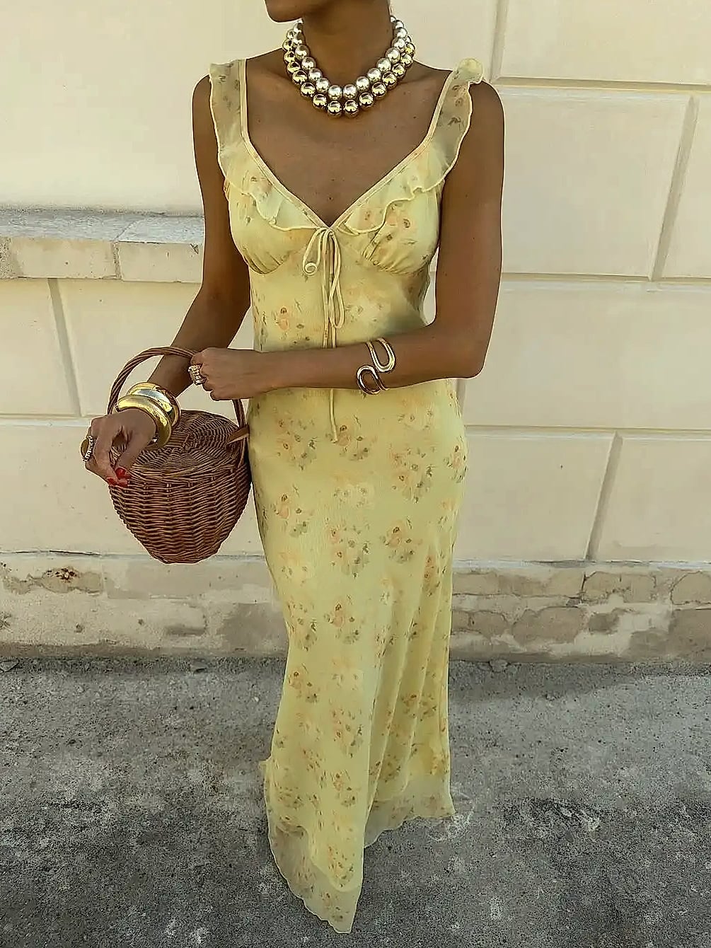 Cryptographic Summer Floral Plunge Maxi Dress Backless — build progress
