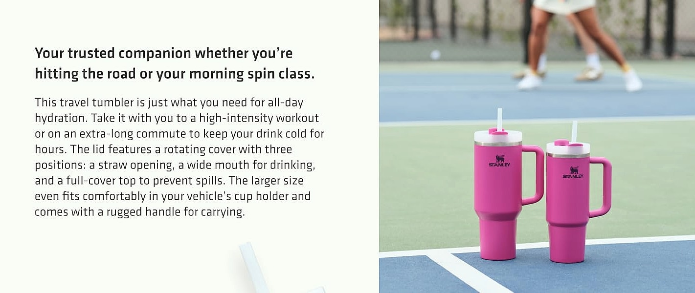 Stanley Quencher H2.0 30 oz Insulated Tumbler with Straw — package contents