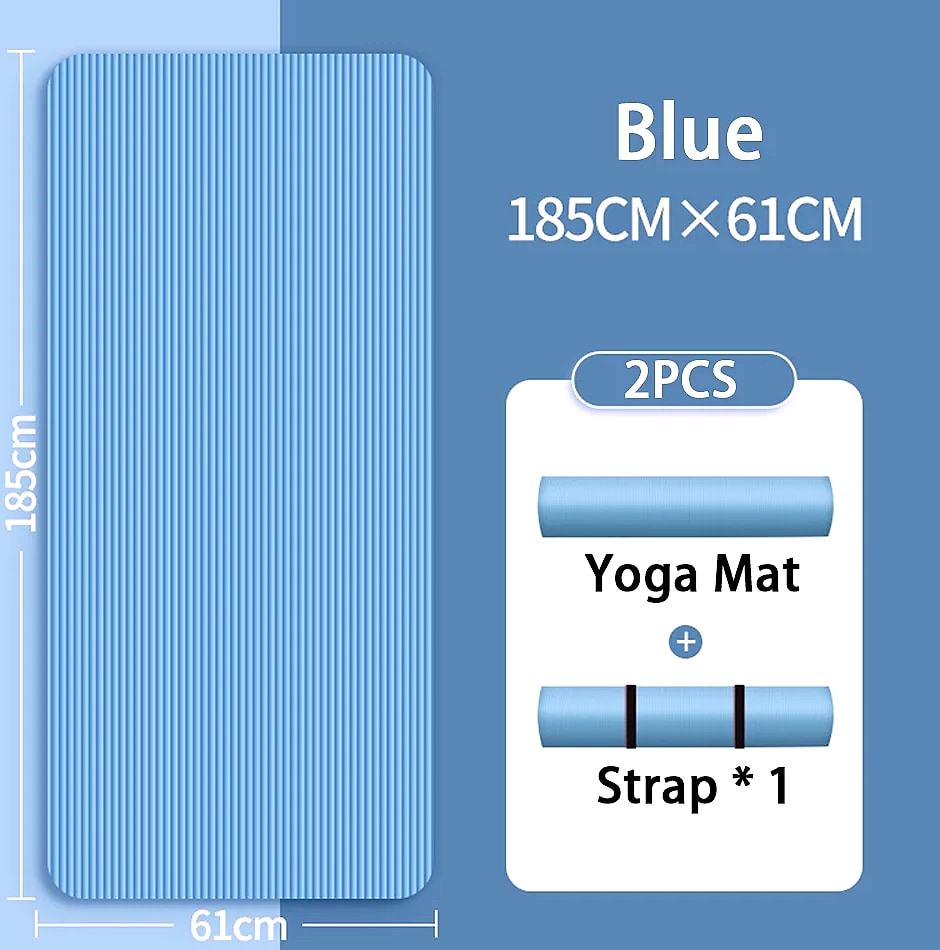 Lostook 8mm NBR Yoga Mat Anti-Slip for Beginners — size comparison