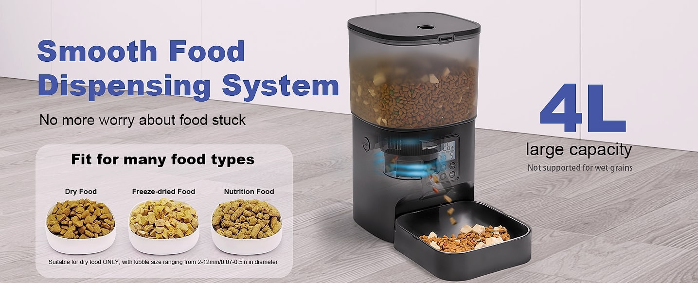 ANDOLL HOME Automatic Cat Feeder 4L with Voice Recorder — parts overview