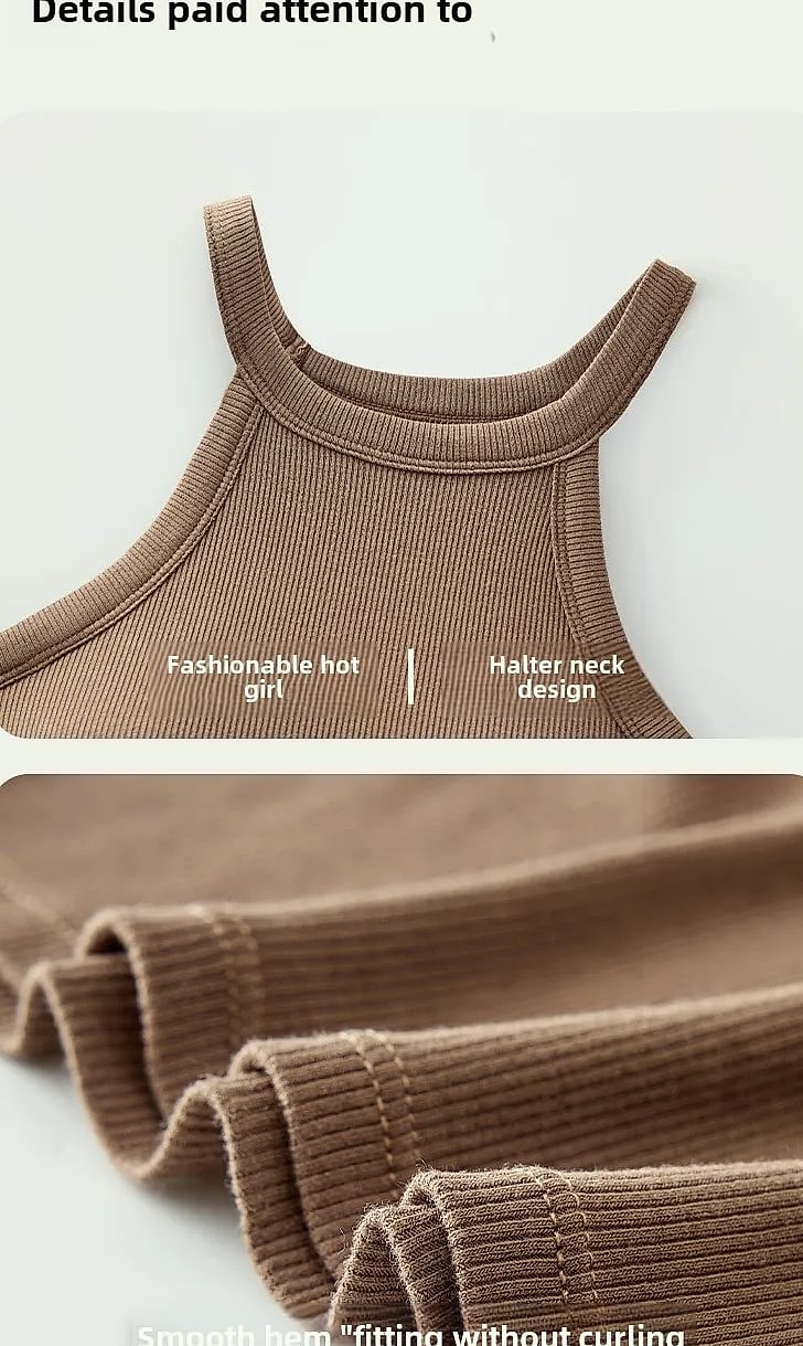 UBOWEN Threaded Halter Neck Camisole with Built-in Bra — package contents