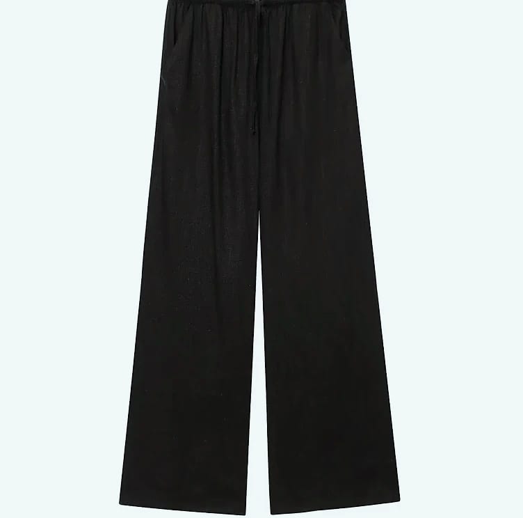 HXAO Women's Baggy Wide Linen Pants High Waist Casual — scale reference