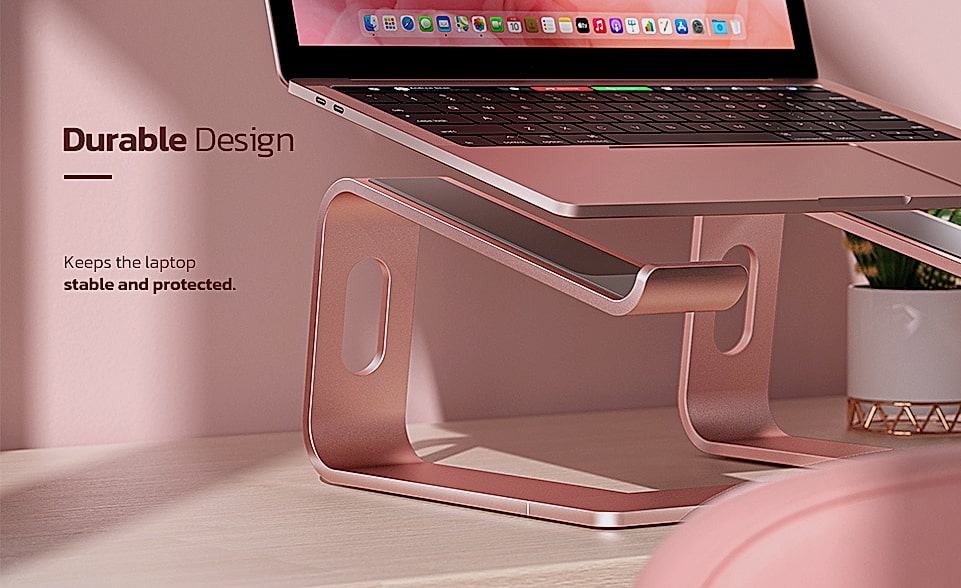 Nulaxy All-Aluminum Laptop Stand for Desk, Ergonomic — interior detail