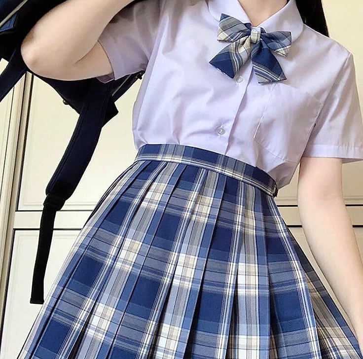 ZOKI Plaid Pleated Mini Skirt High Waist Bow Knot — feature highlights