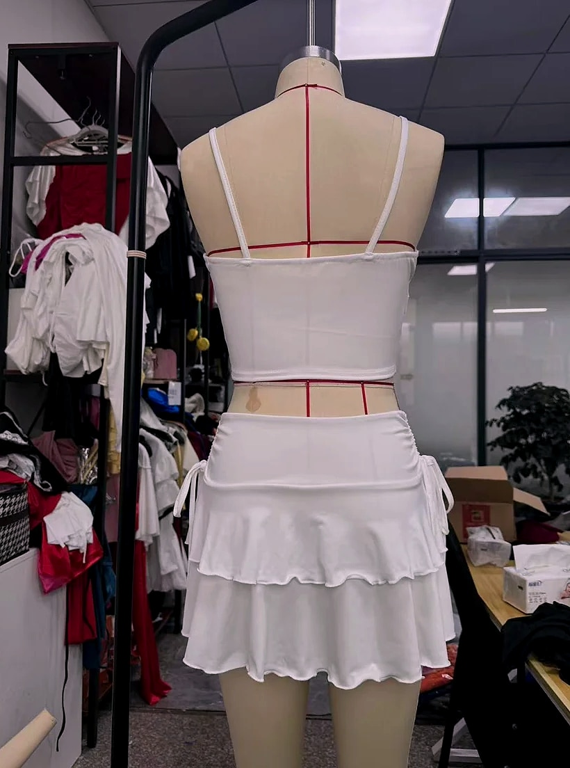 Soqoool High Waist Solid Color Short Skirt for Women — parts overview