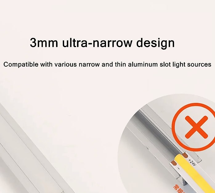 3mm COB LED Strip 12V Dimmable Flexible Light 400LEDs — interior detail