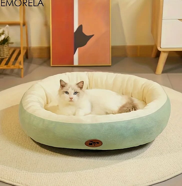 KEMORELA Oval Snuggle Pet Bed for Cats and Small Dogs — feature highlights