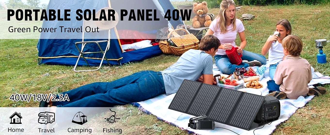 SinKeu 300W Portable Power Station with 40W Solar Panel Kit — package contents