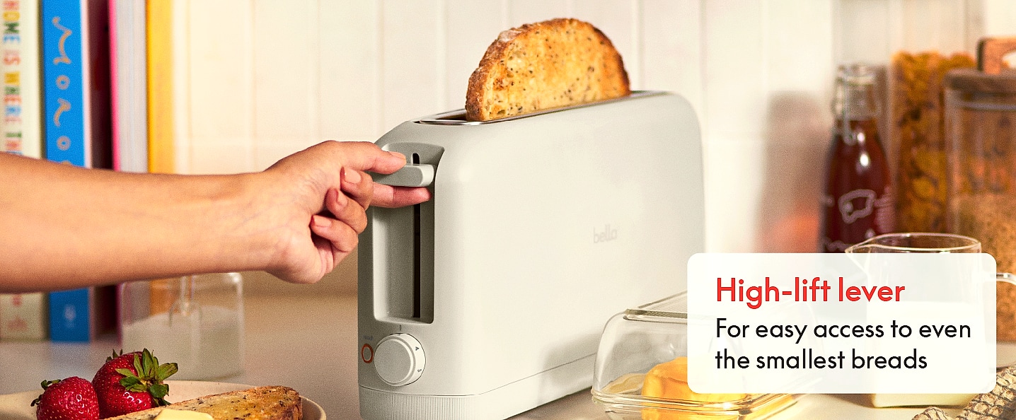 Bella 2 Slice Slim Toaster 900W with 10" Long Slot — assembled view
