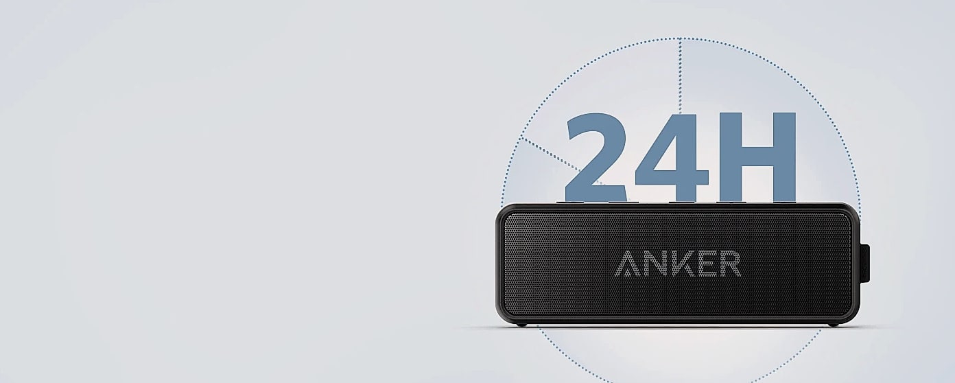 Anker Soundcore 2 Portable Bluetooth Speaker, 24hr Battery — close-up details
