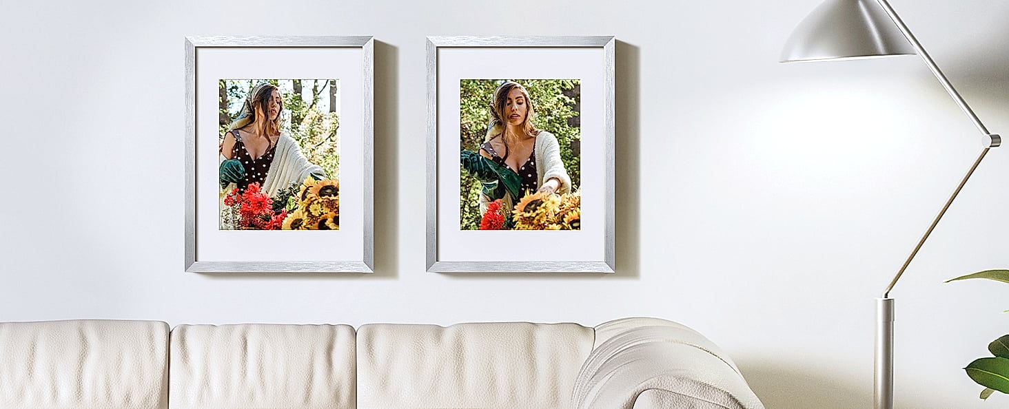 Upsimples 11x14 Picture Frame for 8x10 Photos with Mat — size comparison