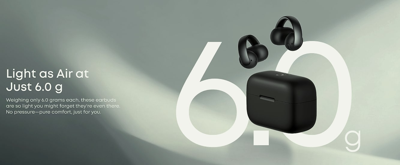 Soundcore AeroClip Open-Ear Earbuds with 4 Mics — feature highlights