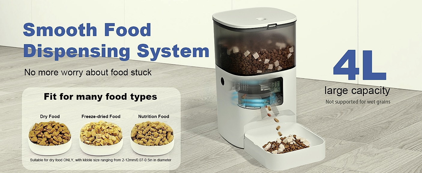 ANDOLL HOME Automatic Cat Feeder 4L with Voice Recorder — assembled view