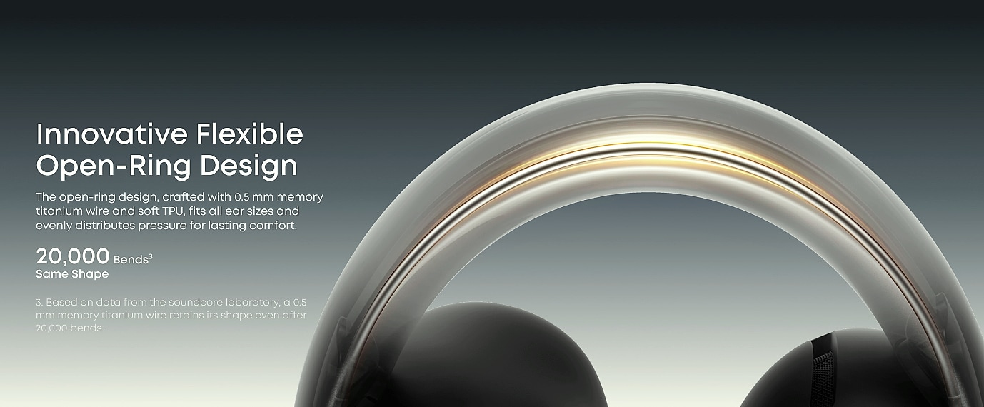Soundcore AeroClip Open-Ear Earbuds with 4 Mics — close-up details