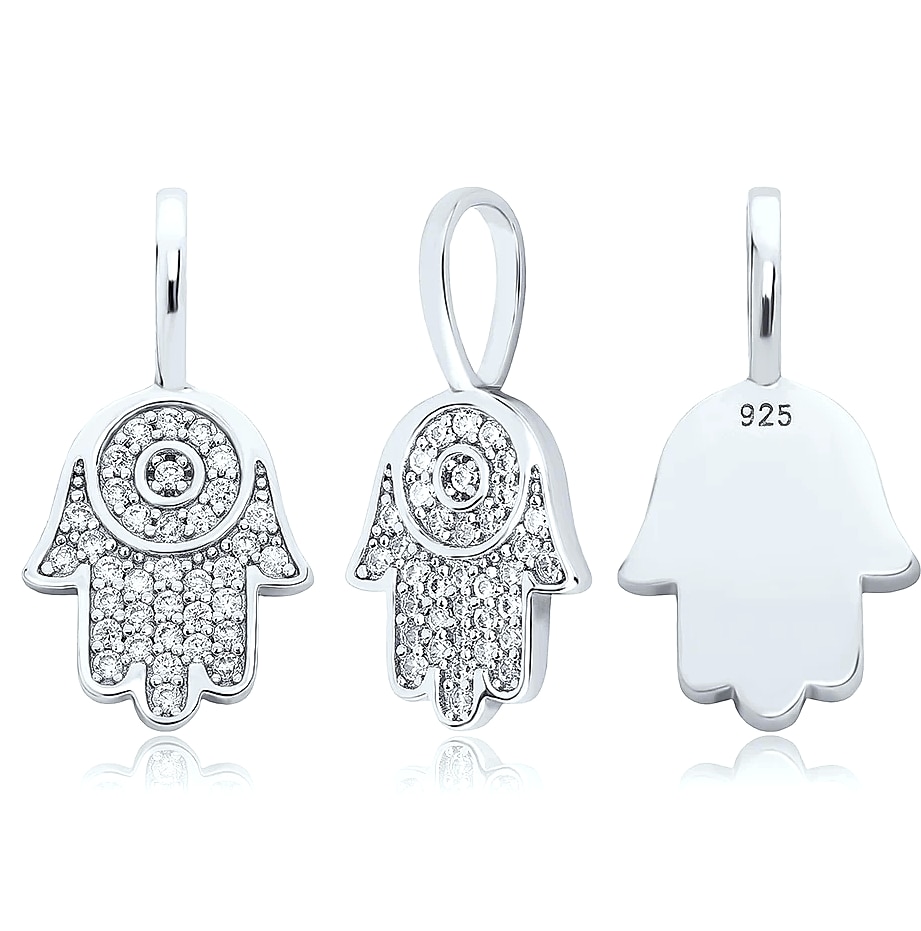 TOPGRILLZ 925 Sterling Silver Hand Pendant Cubic Zirconia — package contents