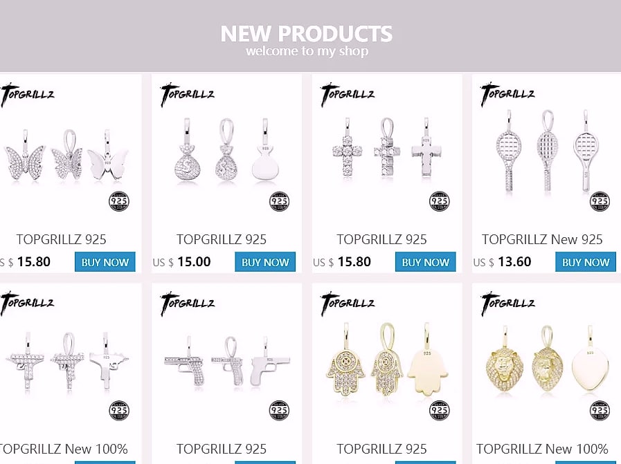 TOPGRILLZ 925 Sterling Silver Hand Pendant Cubic Zirconia — package contents