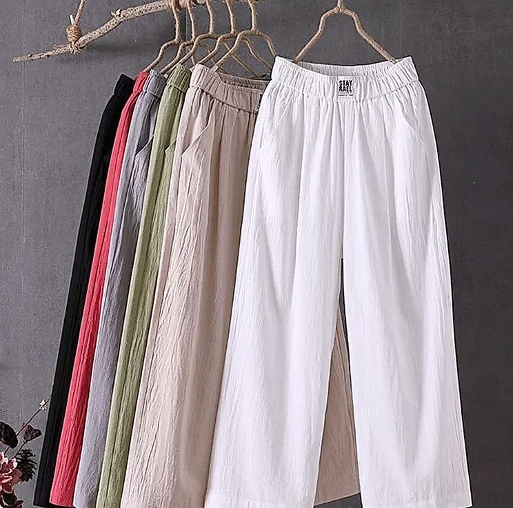 XPQBB Women's Summer Casual Pants Cotton Linen Blend — scale reference