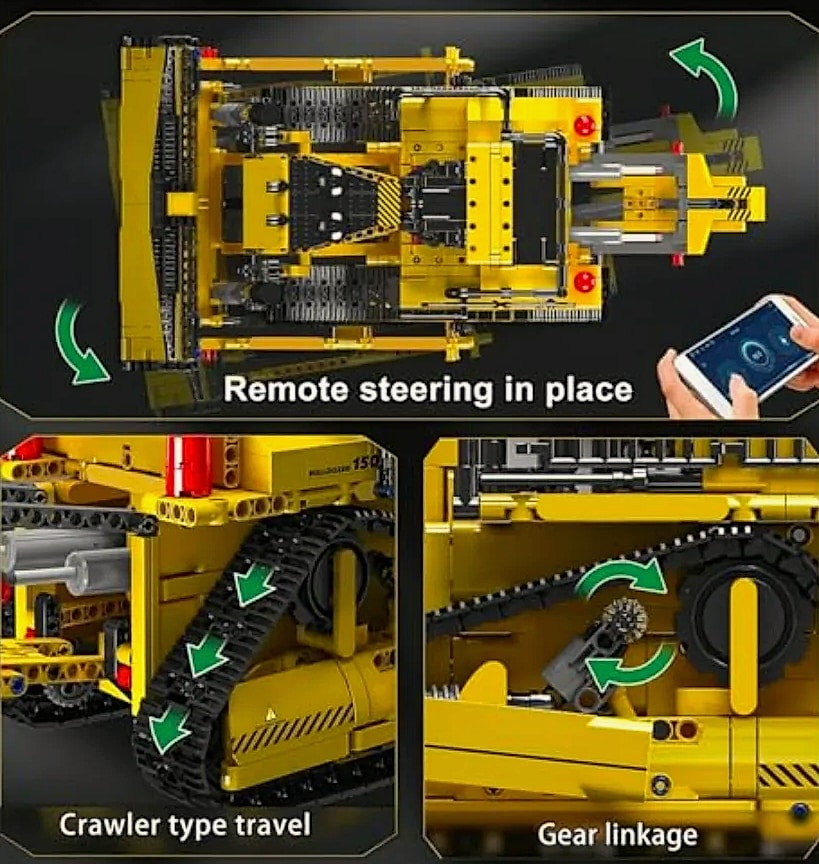 Mould King Bulldozer RC Building Set with App Control — feature highlights