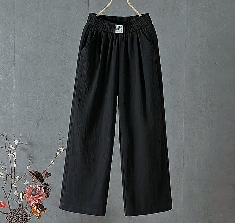 XPQBB Women's Summer Casual Pants Cotton Linen Blend — size comparison