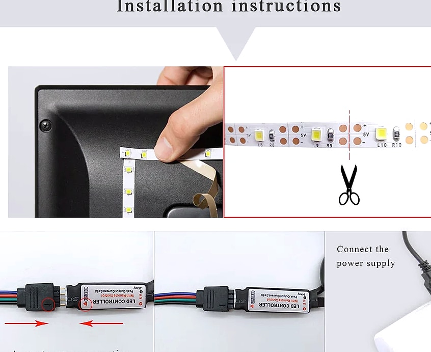Adiodo USB LED Strip 5050 RGB Smart Light Bluetooth WiFi — build progress