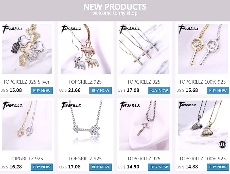 TOPGRILLZ 925 Sterling Silver Ice Zircon Cross Pendant — package contents