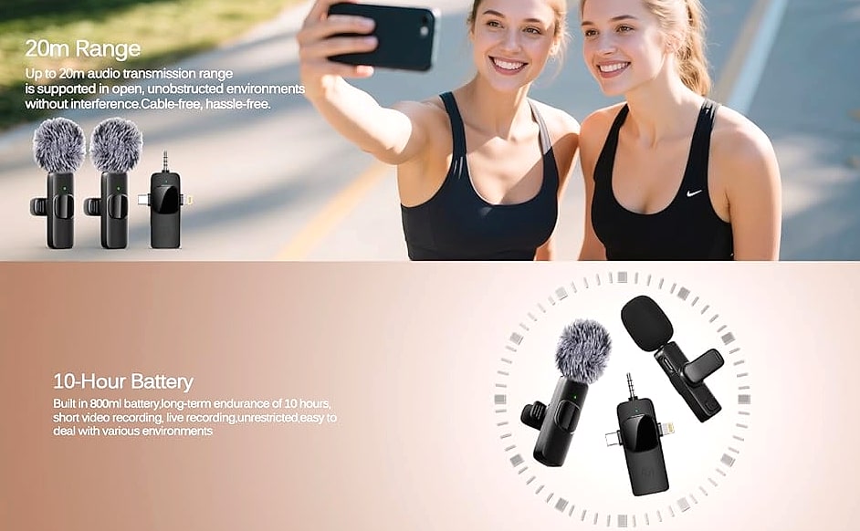 Labstandard Wireless Lavalier Microphone for iPhone and — parts overview